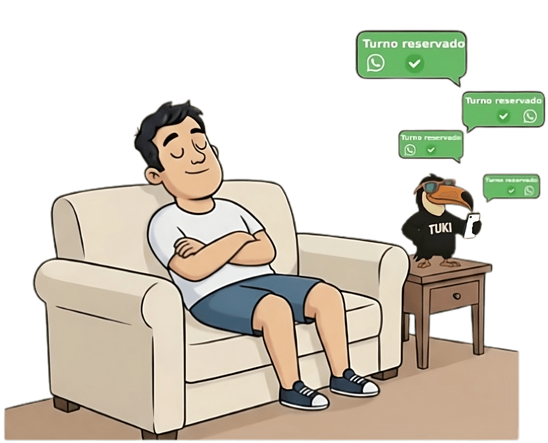 Después: Dueño de cancha relajado con Tuki